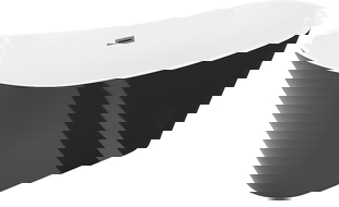 Mexen Dora samostatne stojaca vaňa 170 x 75 cm, biela/čierna, prepad gun metal - 52071707575-95