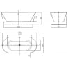 Mexen Oval Slim voľne stojaca vaňa pri stene 170 x 80 cm, biela, prepad medená kartáčovaná - 52661708000-65