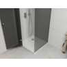 Mexen Roma sklenená sprchová kabína 100 x 100 cm, grafit, chróm + plytký brodzik Flat, biely - 854-100-100-01-40-4010