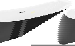 Mexen Lotos voľne stojaca vaňa 140 x 75 cm, biela/čierna, prepad zlatý - 52051407775-50