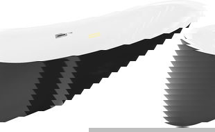 Mexen Lotos voľne stojaca vaňa 140 x 75 cm, biela/čierna, zlatý prepad - 52051407775-50