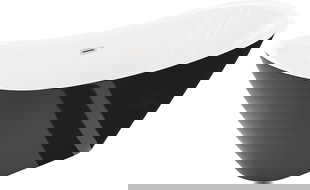 Mexen Lotos voľne stojaca vaňa 140 x 75 cm, biela/čierna, prepad brúsený nikel - 52051407775-97