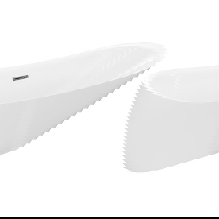 Mexen Lotos samostatne stojaca vaňa 150 x 75 cm, biela, prepad gun gray kartáčovaný - 52051507700-66