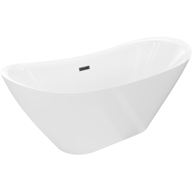 Mexen Lotos voľne stojaca vaňa 150 x 75 cm, biela, čierny prepad - 52051507700-70