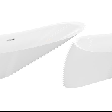 Mexen Lotos voľne stojaca vaňa 150 x 75 cm, biela, prepadnik brúsený nikel - 52051507700-97