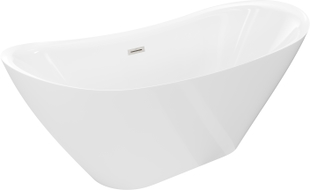Mexen Lotos voľne stojaca vaňa 150 x 75 cm, biela, prepad z brúseného niklu - 52051507700-97
