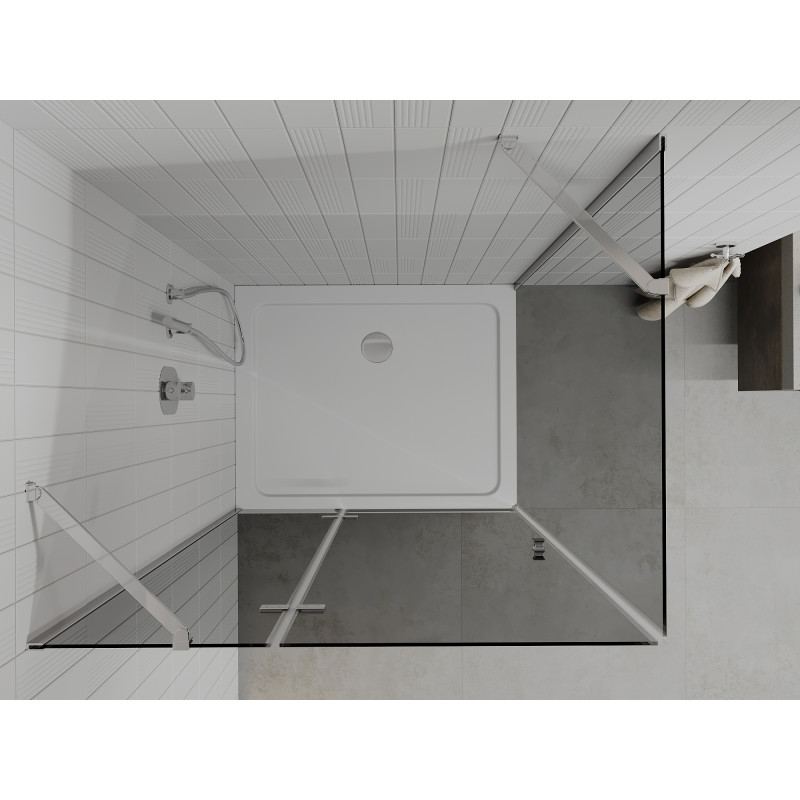 Mexen Roma sprchovací kút skladací 110 x 70 cm, grafit, chróm + vanička Flat, biela - 854-110-070-01-40-4010