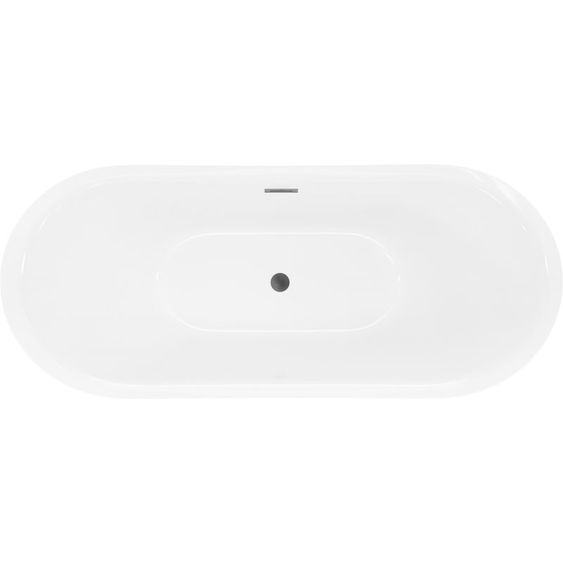 Mexen Lotos voľne stojaca vaňa 150 x 75 cm, biela/čierna, preliv gun metal - 52051507775-95