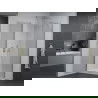Mexen Pretoria sprchovací kút otvárací 90 x 90 cm, transparentný, chróm + vanička Flat - 852-090-090-01-00-4010
