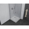 Mexen Pretoria sprchový kút zalamovací 100 x 100 cm, priehľadný, chróm + vanička Flat - 852-100-100-01-00-4010