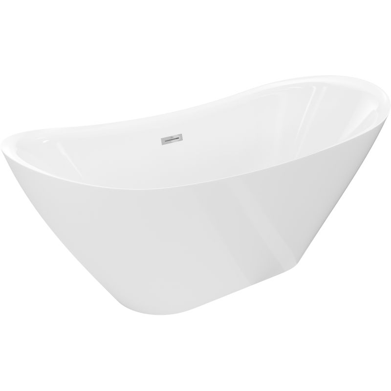 Mexen Lotos voľne stojaca vaňa 160 x 75 cm, biela, prepad chrom - 52051607700-01