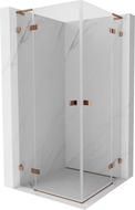 Mexen Lunar L Duo sprchový kút otvárací 90 x 90 cm, transparentný, ružové zlato - 834L-090L-090P-60-00