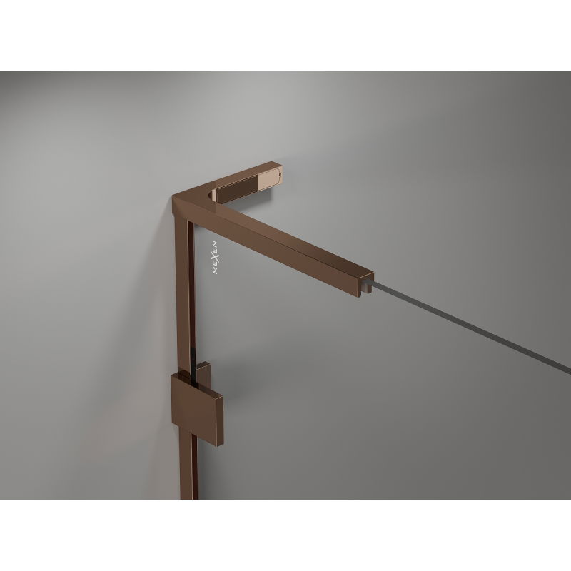 Mexen Lunar L Duo sprchovací kút s krídlovými dverami 100 x 100 cm, priehľadný, ružové zlato - 834L-100L-100P-60-00