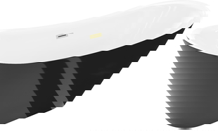 Mexen Lotos voľne stojaca vaňa 180 x 75 cm, biela/čierna, prepad zlatý kartáčovaný - 52051807775-55
