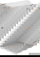 Mexen Lunar L Duo sprchová kabína posuvná ľavá 90 x 80 cm, transparentná, brúsená meď - 834L-090L-080P-65-00