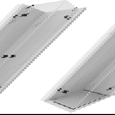Mexen Lunar Duo sprchová kabína s výklopnými dverami 95 x 95 cm, priehľadná, čierna - 834-095L-095P-70-00