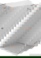 Mexen Lunar L Duo sprchovací kút sklápací ľavý 115 x 110 cm, transparentný, brúsená meď - 834L-115L-110P-65-00