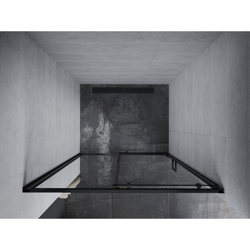 Mexen Apia posuvné sprchové dvere 140 cm, transparentné, čierne - 845-140-000-70-00