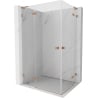 Mexen Lunar L Duo sprchovací kút 120 x 110 cm, transparentný, brúsená meď - 834L-120L-110P-65-00