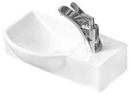 Mexen Hugo nástenné umývadlo ľavé 40 x 22 cm, biele - 21254000L
