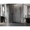 Mexen Lunar L Duo sprchová kabína na otváranie vľavo 75 x 70 cm, transparentná, kartáčovaná gun gray