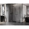 Mexen Lunar L Duo sprchová kabína na otváranie vľavo 75 x 70 cm, transparentná, kartáčovaná gun gray