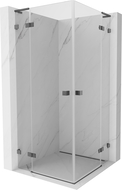 Mexen Lunar L Duo sprchová kabína s otváracími dverami 90 x 90 cm, transparentná, brúsená gun gray - 834L-090L-090P-66-00