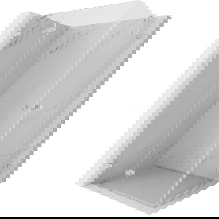 Mexen Lunar Duo sprchovací kút výklopný ľavý 100 x 95 cm, priehľadný, brúsený nikel - 834-100L-095P-97-00