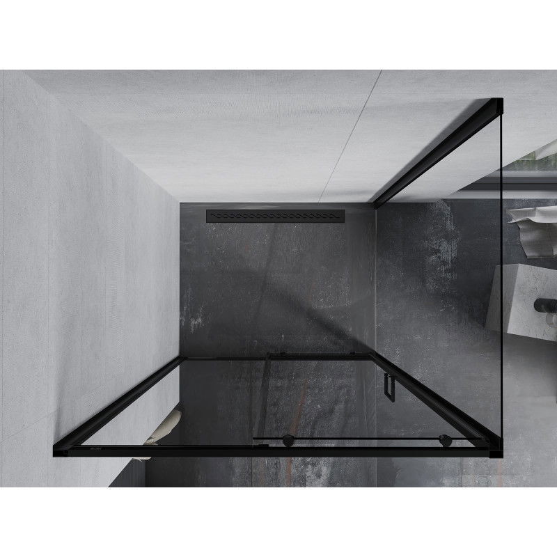 Mexen Apia sprchová kabína posuvná 115 x 80 cm, transparentná, čierna - 840-115-080-70-00