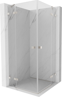 Mexen Lunar Duo sprchový kút s otváracími dverami 110 x 110 cm, transparentný, kartáčovaný nikel - 834-110L-110P-97-00