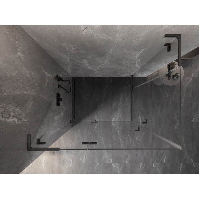 Mexen Lunar L Duo sprchová kabína ľavá 110 x 95 cm, transparentná, brúsená gun gray - 834L-110L-095P-66-00