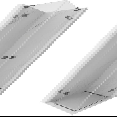 Mexen Lunar L Duo sprchový kút s otváracími dverami 110 x 110 cm, transparentný, brúsená zbraňová šedá - 834L-110L-110P-66-00