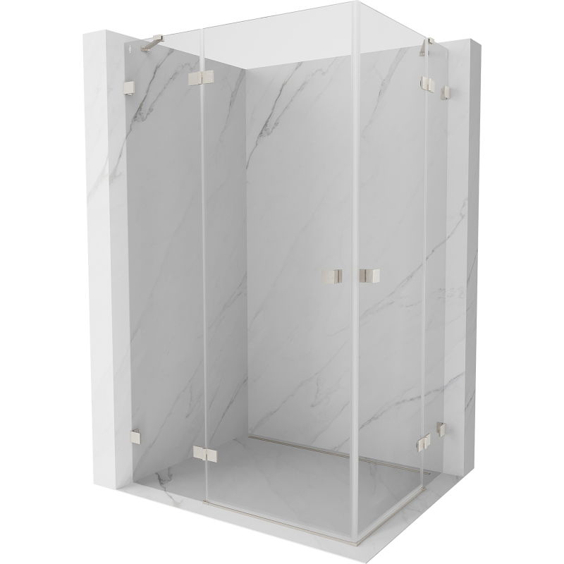 Mexen Lunar Duo sprchový kút s otváracími dverami 120 x 70 cm, priehľadný, kartáčovaný nikel - 834-120L-070P-97-00