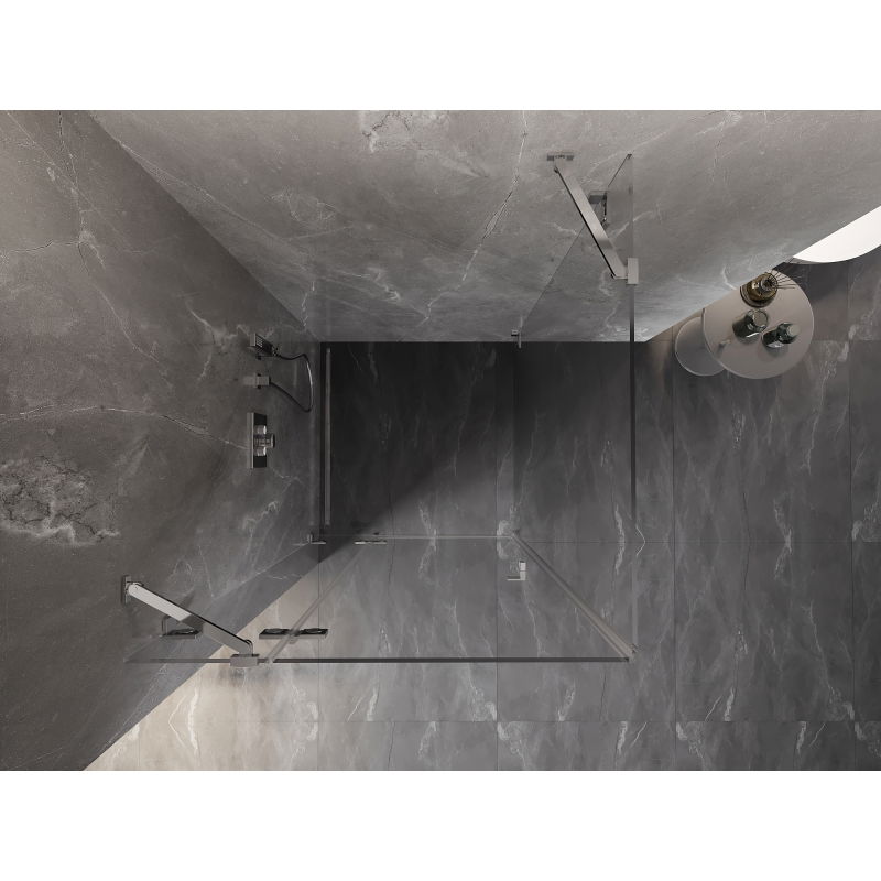 Mexen Lunar sprchová kabína sklápacia ľavá 90 x 90 cm, priehľadná, chróm - 834-090-090-01-00-L