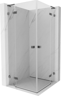 Mexen Lunar L Duo sprchová kabína 120 x 120 cm, priehľadná, kartáčovaná sivá zbraň - 834L-120L-120P-66-00