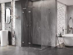 Mexen Lunar L sprchová kabína so sklopnými dverami ľavá 100 x 80 cm, transparentná, chróm - 834L-100-080-01-00-L