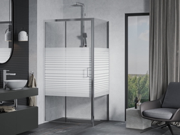 Mexen Apia sprchová kabína, posuvné dvere 100 x 80 cm, pruhy, chrómová - 840-100-080-01-20
