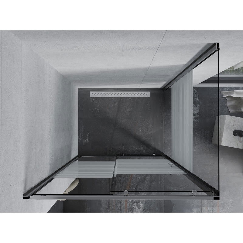 Mexen Apia posuvná sprchová kabína 100 x 80 cm, biele pruhy, chróm - 840-100-080-01-20