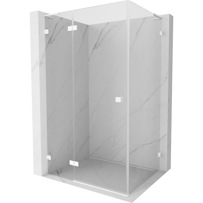 Mexen Lunar L sprchový kút otvárateľný ľavý 85 x 70 cm, transparentný, biely - 834L-085-070-20-00-L