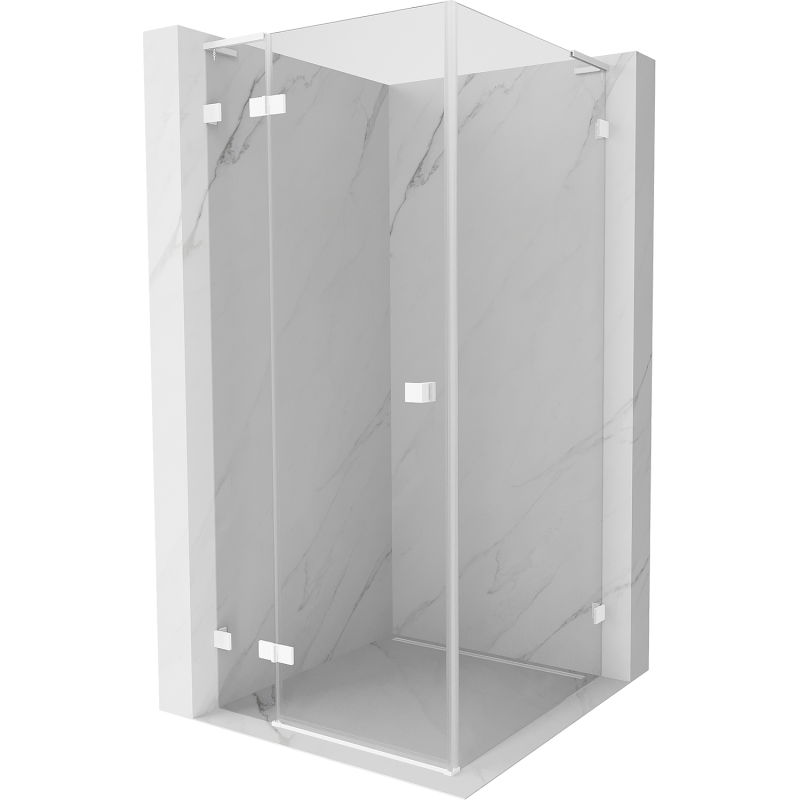 Mexen Lunar L sprchový kút výklopný ľavý 90 x 90 cm, transparentný, biely - 834L-090-090-20-00-L