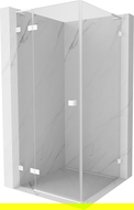 Mexen Lunar L sprchový kút výklopný ľavý 90 x 90 cm, transparentný, biely - 834L-090-090-20-00-L