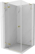 Mexen Lunar L sprchovací kút otvárací ľavý 80 x 80 cm, transparentný, zlatý - 834L-080-080-50-00-L
