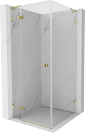 Mexen Lunar L sprchovací kút výklopný ľavý 80 x 80 cm, transparentný, zlatý - 834L-080-080-50-00-L