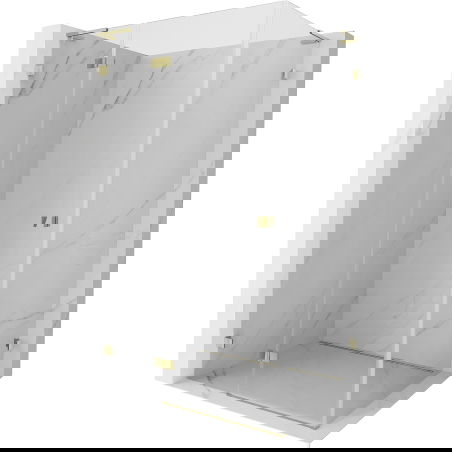 Mexen Lunar L sprchový kút výklopný ľavý 90 x 80 cm, transparentný, zlatý - 834L-090-080-50-00-L