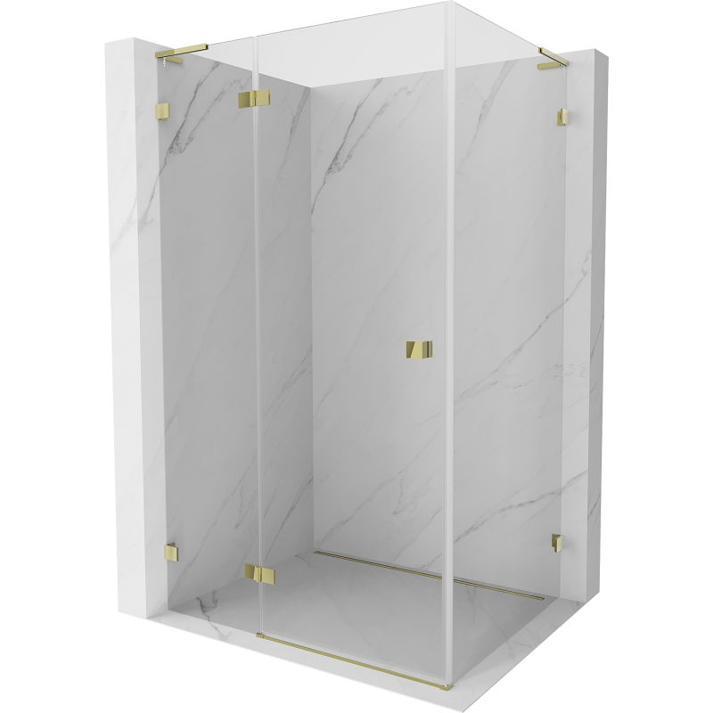 Mexen Lunar L sprchový kút ľavý 95 x 90 cm, transparentný, zlatý - 834L-095-090-50-00-L
