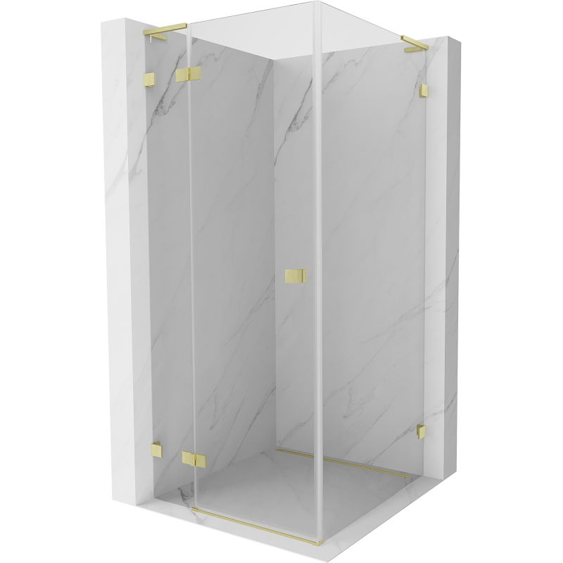 Mexen Lunar L otočná sprchová kabína ľavá 70 x 70 cm, transparentná, zlatá brúsená - 834L-070-070-55-00-L