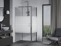Mexen Apia sprchová kabína, posuvné dvere 120 x 90 cm, pruhy, chrómová - 840-120-090-01-20