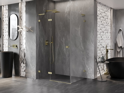 Mexen Lunar L sprchovací kút otvárací ľavý 100 x 70 cm, transparentný, zlatá brúsená - 834L-100-070-55-00-L