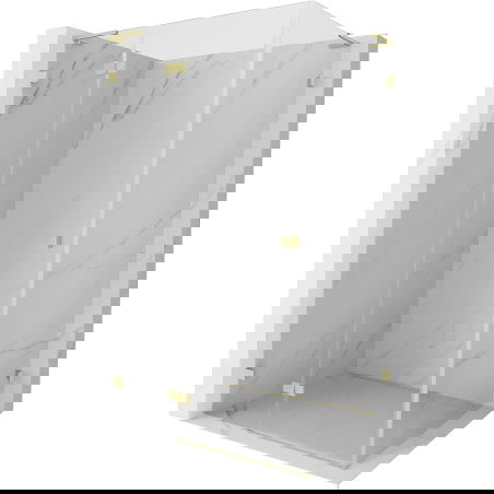 Mexen Lunar L sprchová kabína výklopná ľavá 95 x 80 cm, transparentná, zlatá kartáčovaná - 834L-095-080-55-00-L