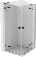 Mexen Lunar L Duo sprchovací kút s otváracími dverami 95 x 95 cm, priehľadný, čierny - 834L-095L-095P-70-00